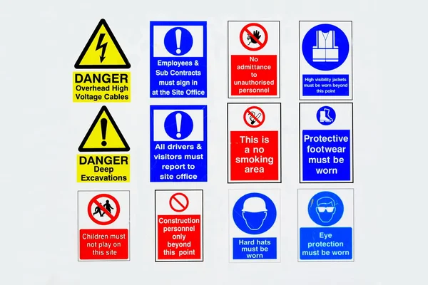 Znaki ostrzegawcze budowlane — Zdjęcie stockowe