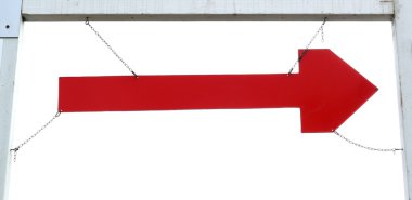 Kırmızı ok ile ahşap çerçeve