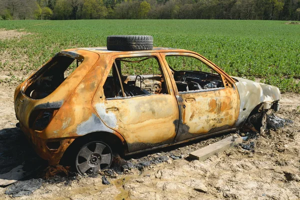 Stolen and burnt car — Stock Photo, Image