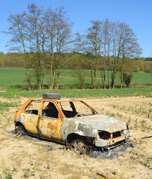 Stolen and burnt car — Stock Photo, Image