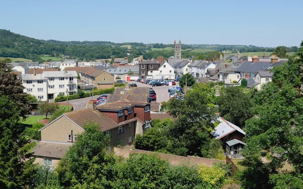 Panoramablick auf Honiton Stockbild