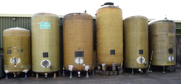 Fila de recipientes de fermentación — Foto de Stock