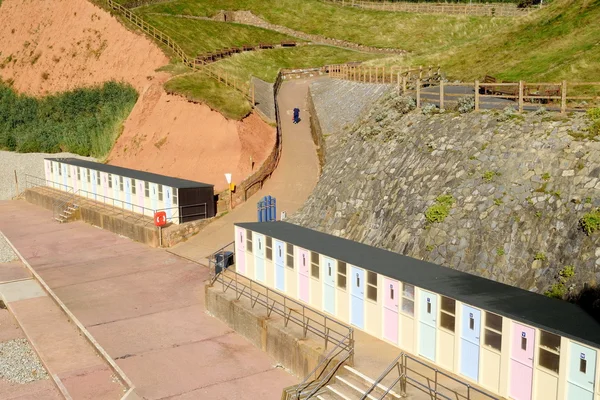 Cabanes de plage sur la côte jurassique — Photo