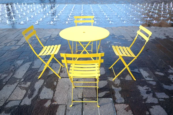 Yellow table — Stock Photo, Image