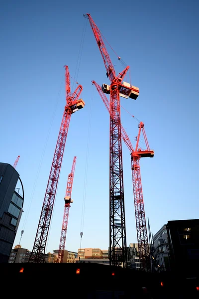 Röd industrikranar — Stockfoto