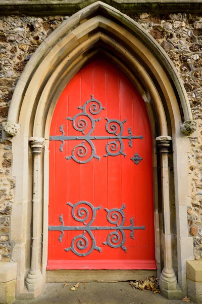 Porta di legno rosso — Foto Stock