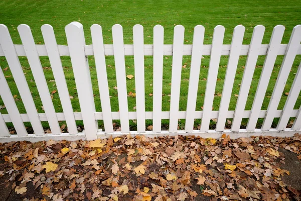 Weißer Gartenzaun — Stockfoto