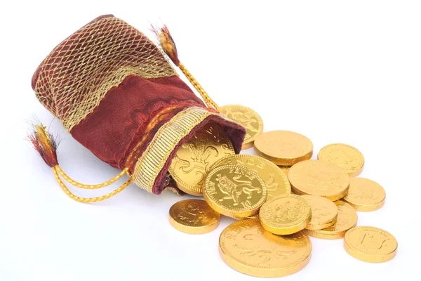 Treasure chest with coins — Stock Photo, Image