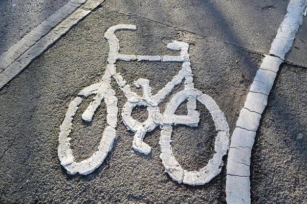 Señal de bicicleta blanca — Foto de Stock