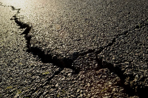 Crack in an asphalt — Stock Photo, Image