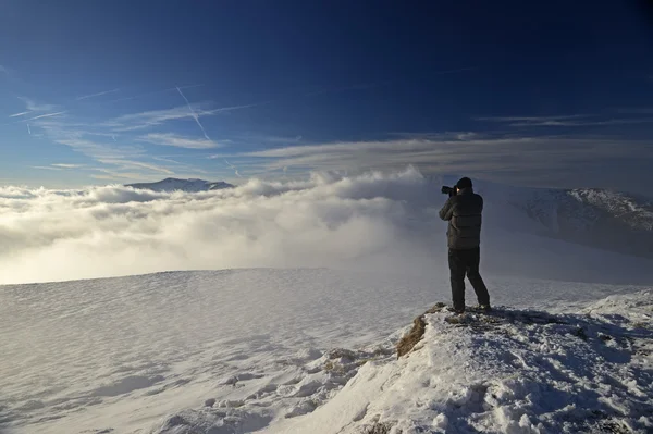 A frosty day is in mountains — Stock Photo, Image