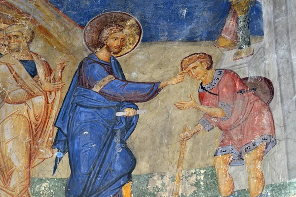 Ravanica Serbia Augeight Fresco Painting Jesus Christ August Serbia Ravanica — 스톡 사진