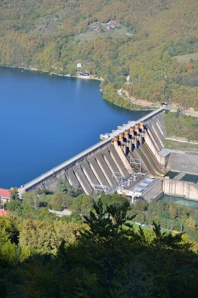 Перукак Сербия Октября Гидроэлектростанция Реке Дрина Октября 2020 Перукаце Сербия — стоковое фото