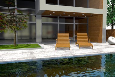 modern konağının 3D render