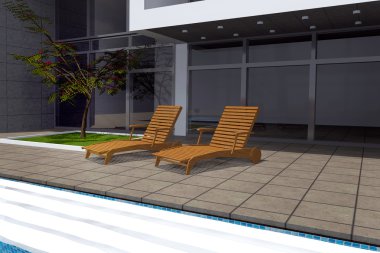 modern konağının 3D render