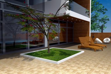 modern konağının 3D render