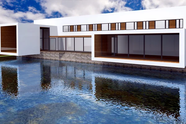 3D rendering of modern mansion Stock Picture