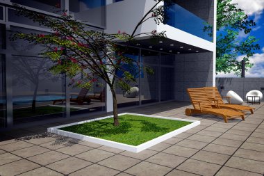 modern konağının 3D render