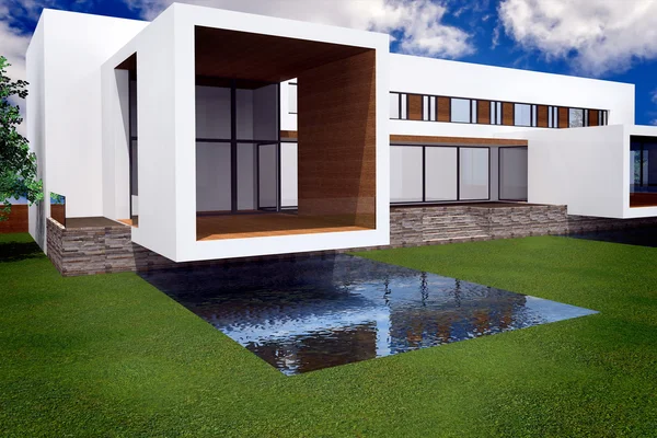 3D rendering of modern mansion — Stock Photo, Image