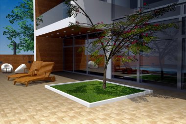 modern konağının 3D render