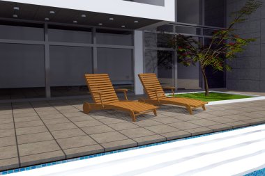 modern konağının 3D render