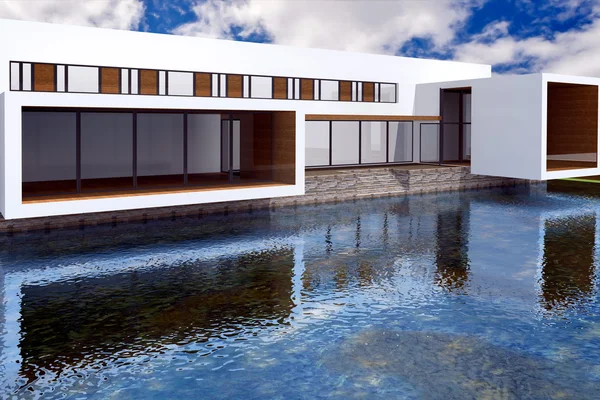 3D rendering of modern mansion Stock Photo