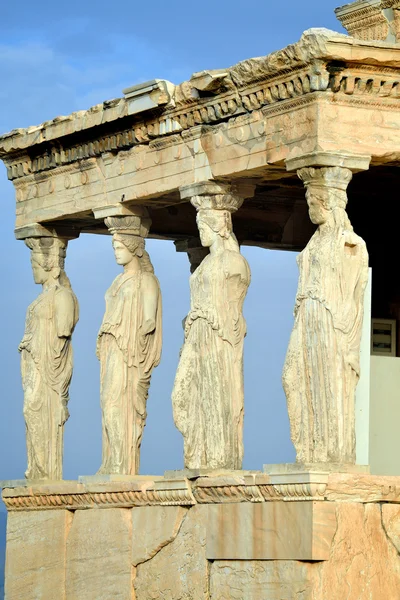 Caryatides em Acropolis de Atenas — Fotografia de Stock