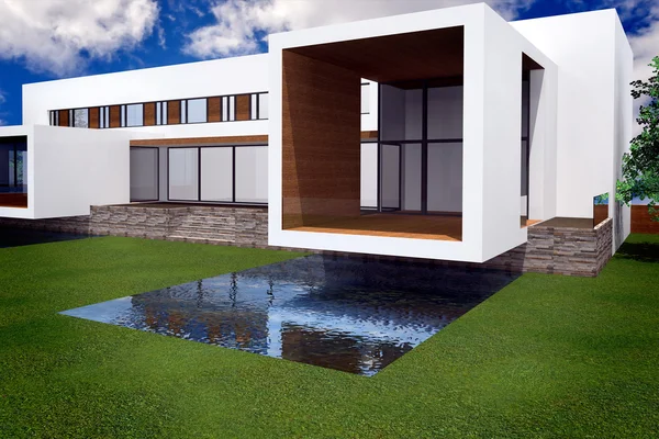 3D-rendering van moderne mansion — Stockfoto