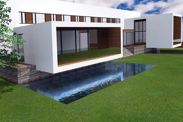 3D rendering of modern mansion — Stock Photo, Image