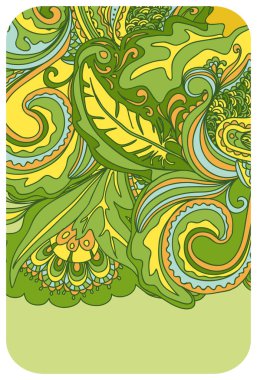 Çiçek kartı, davetiye, boş alanlı pankart şablonu. Vektör çizimi, soyut desen