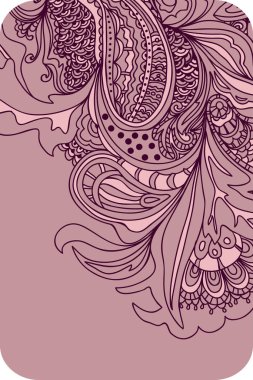 Çiçek kartı, davetiye, boş alanlı pankart şablonu. Vektör çizimi, soyut desen