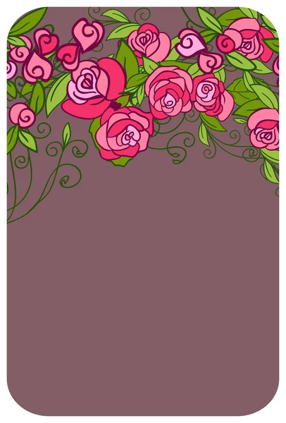 Tarjeta Floral Invitación Plantilla Banner Con Espacio Vacío Ilustración Vectorial — Archivo Imágenes Vectoriales