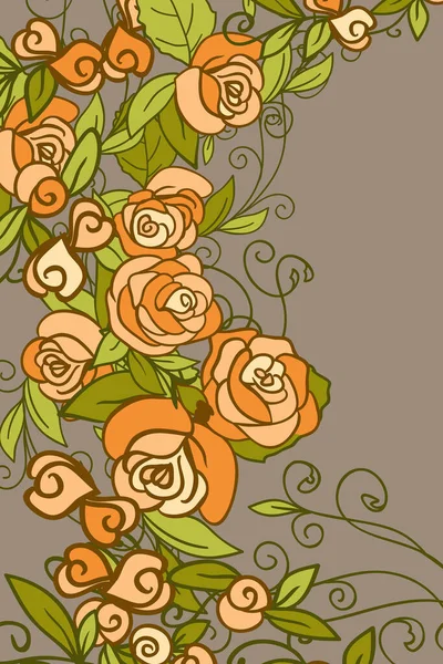 Tarjeta Floral Invitación Plantilla Banner Con Espacio Vacío Ilustración Vectorial — Archivo Imágenes Vectoriales