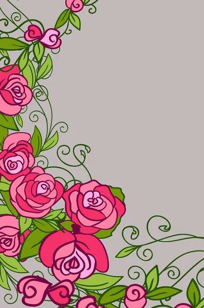 Tarjeta Floral Invitación Plantilla Banner Con Espacio Vacío Ilustración Vectorial — Vector de stock