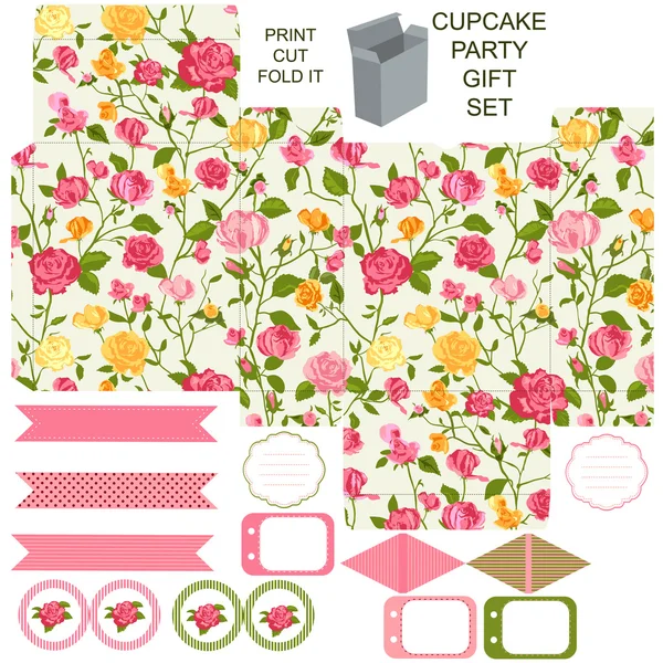 Cottage chic party set — Stock Vector