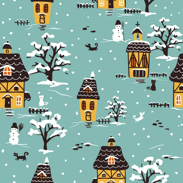 Modèle de village de Noël — Image vectorielle