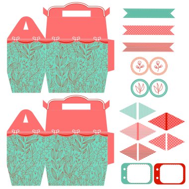 Hediye kutusu şablonu parti seti 