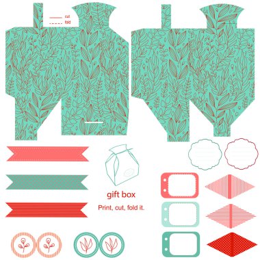 Hediye kutusu şablonu parti seti 