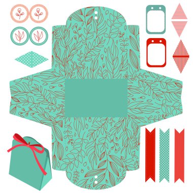 Hediye kutusu şablonu parti seti 