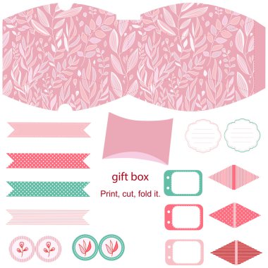 Hediye kutusu şablonu parti seti 