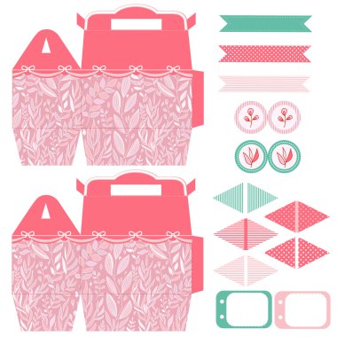 Hediye kutusu şablonu parti seti 