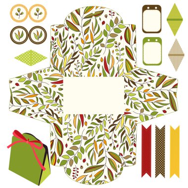 Hediye kutusu şablonu parti seti 