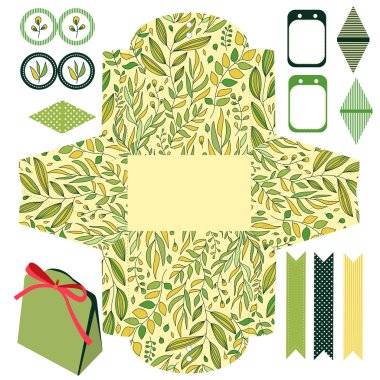 Gift box template  party set  clipart