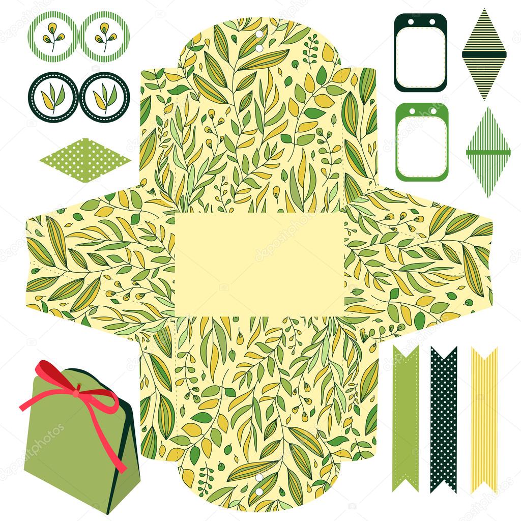 Gift box template  party set 