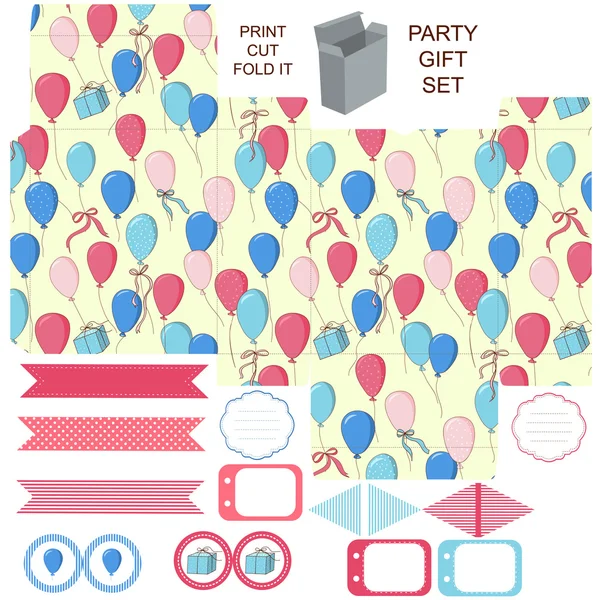 Gift box template  party set — Stock Vector