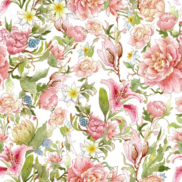 Watercolor floral pattern — Stock Photo, Image