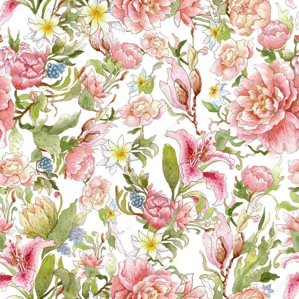 watercolor floral pattern