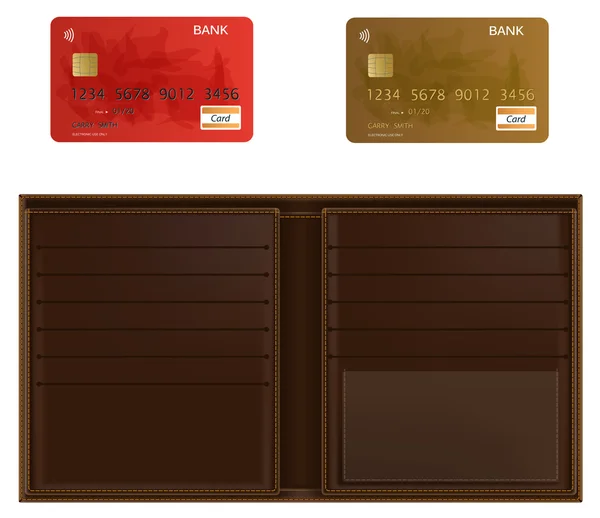 Wallet and bank card — Stock Vector
