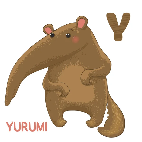 Букви Y, тварина Abc — стоковий вектор