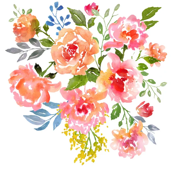 Watercolor roses card template images libres de droit, photos de Watercolor  roses card template | Depositphotos